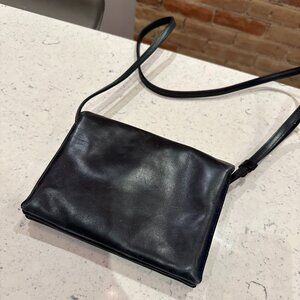 Auxilary (Aritzia) navy blue leather cross body bag
